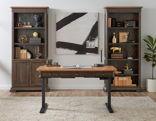 Sonoma Brown Executive Sit Stand Desk