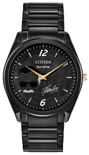 Citizen Eco-Drive Stan Lee Black Dial & Ion-Plated SS Bracelet Watch, 39mm