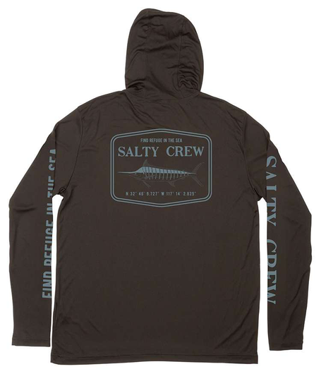 Salty Crew Stealth Hood Sunshirt - Black - 2X-Large