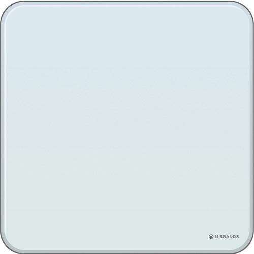 U Brands Square Magnetic Glass Dry Erase Board, Only for use with HIGH Energy Magnets, 12 x 12 Inches, Frameless, Marker Included (2343U00-01)