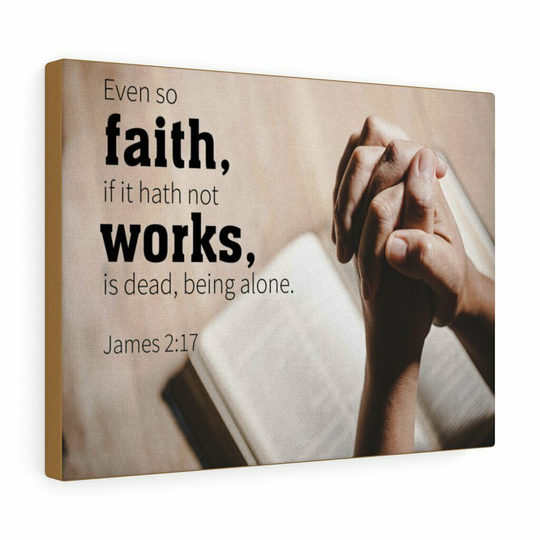 Scripture Toile Faith Travaux James 2:17 Chrétien Mur Art Bible Verset Imprimé