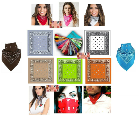 6-MIXED Paisley Classic BANDANA Head Face Wrap Mask Neck Scarf Hanky Scarves