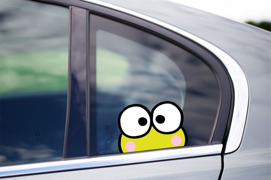 Keroppi Peeking Peekers Window Vinyl Decal Sticker Anime Hello Kitty Cute Frog