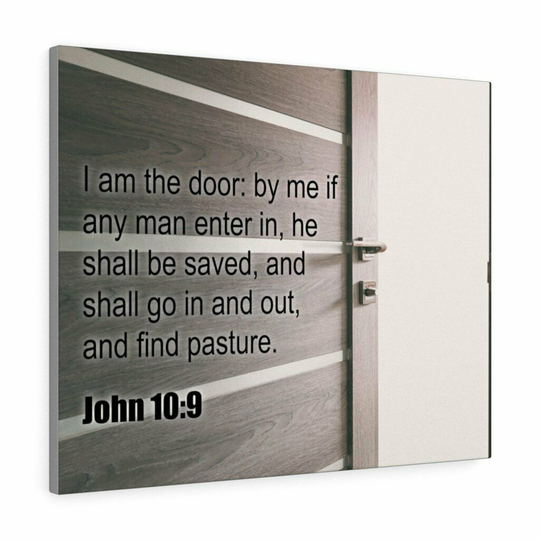 Scripture Toile I Am The Porte 10: 9 Chrétien Mural Art Bible Verset Imprimé T
