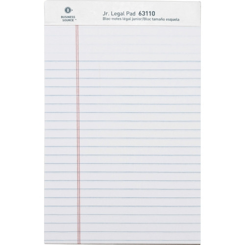 Business Source Micro - Perforated Legal Ruled Pads - Jr.Legal