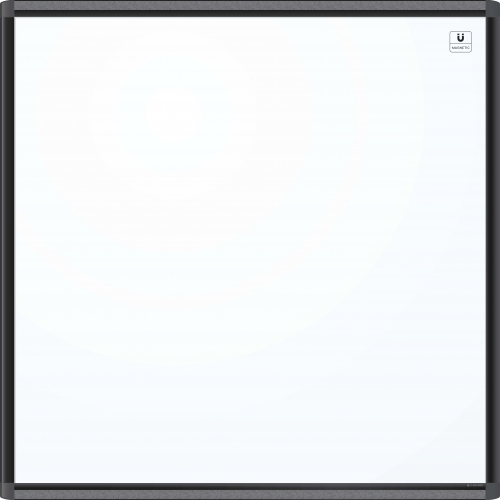 U Brands PINIT Magnetic Dry Erase Board, 36 x 36 Inches, Black Aluminum Frame