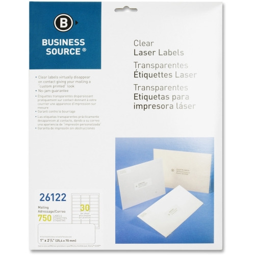 Business Source Clear Laser Print Mailing Labels