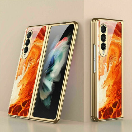 For Samsung Galaxy Z Fold 3 5G Case Glass Flip Shockproof hard Full case Cover