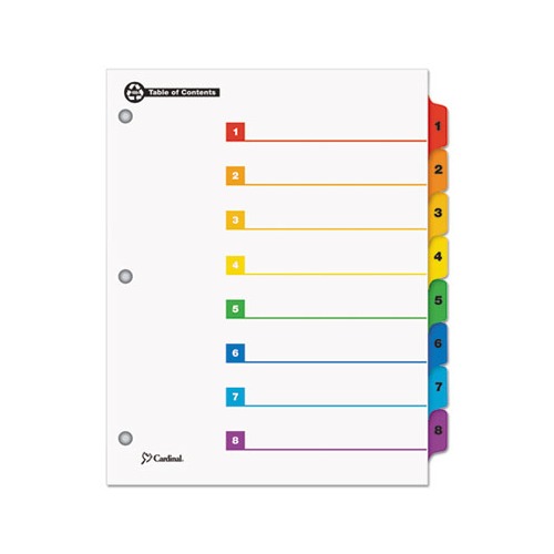 OneStep 100% Recycled Printable Table of Contents Dividers