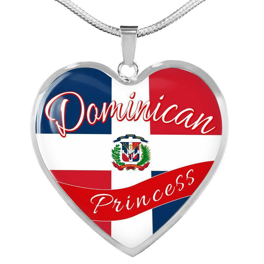 Dominicaine Princesse Collier Acier Inoxydable Ou 18k Or Cœur Pendentif 18-22