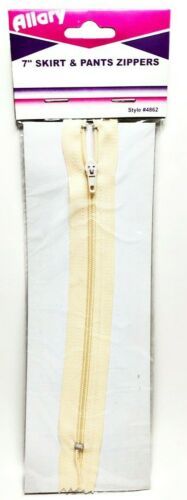 Lot of 2 Allary Style #4862 Skirt & Pants Zippers, 7 Inch, Beige
