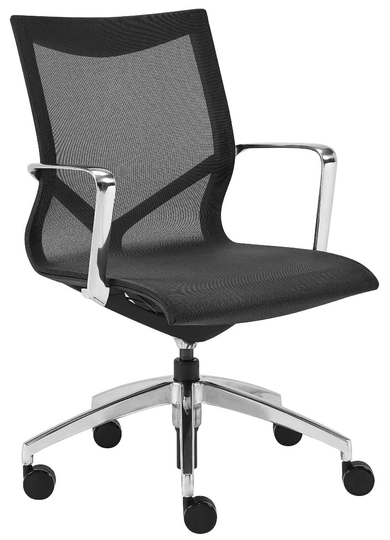Euro Style Black Tertu Low Back Office Chair