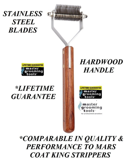 Master Grooming Tools 20 Blade COAT STRIPPER Stripping Hair DEMATTING RAKE King