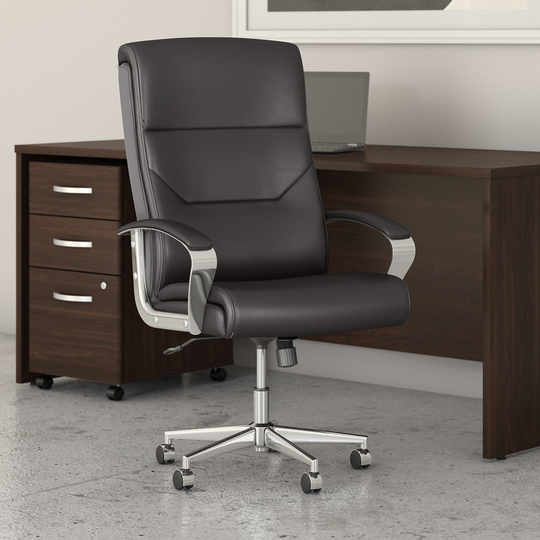 South Haven Brown Leather High Back Office Chair
