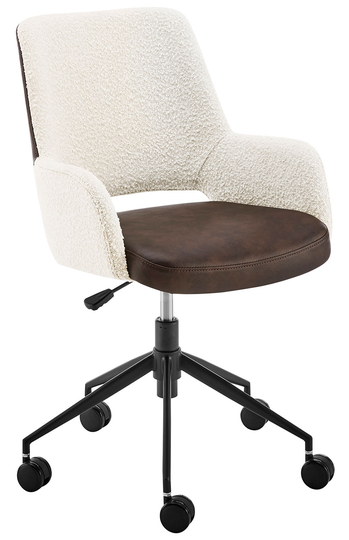 Euro Style Desi Ivory & Brown Office Chair