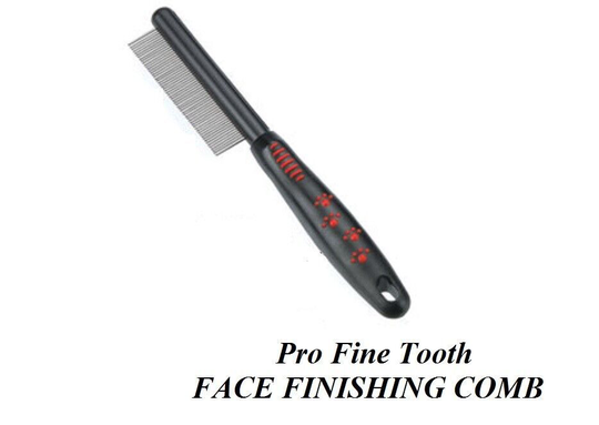 Pro Pet GROOMING FINE Tooth PIn FACE FINISHING COMB Rubber Grip EYE Ear Cat Dog