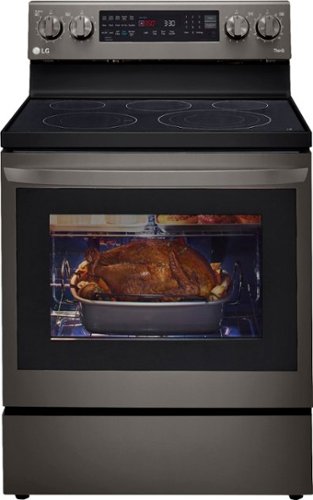 LG - 6.3 Cu. Ft. Smart Freestanding Electric Convection Range with EasyClean, Air Fry and InstaView WideView Window - Black stainless steel