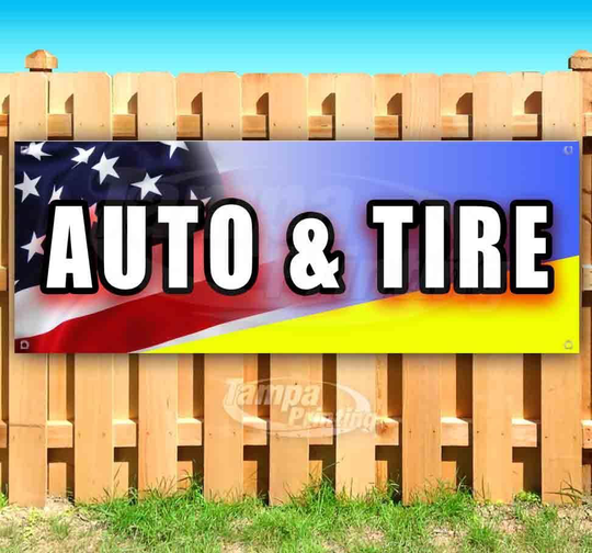 AUTO & TIRE Advertising Vinyl Banner Flag Sign Many Sizes MECHANIC REPAIR