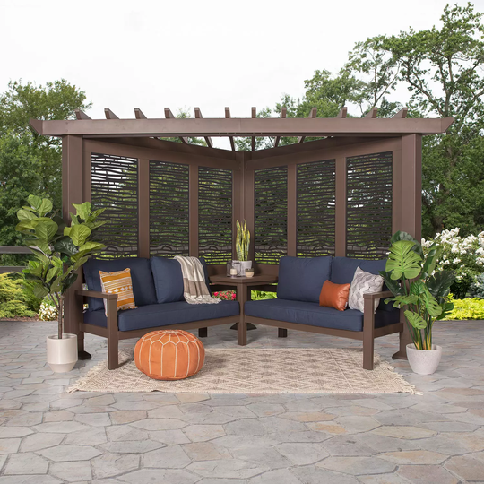 Backyard Discovery Hillsdale Traditional Cabana with Conversation Seating (Spectrum Indigo) DIY