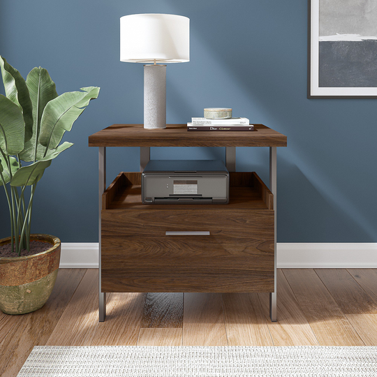 Modern Walnut 1 Drawer Lateral File Cabinet - Architect