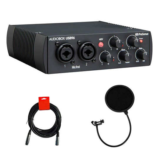 PreSonus AudioBox USB 96 2x2 USB Audio Interface (25th Anniversary Black) with P