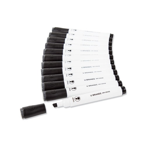 Chisel Tip Low-Odor Dry-Erase Markers with Erasers