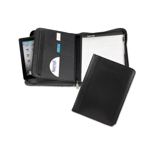 Leather Zipper Padfolio w/Writing Pad