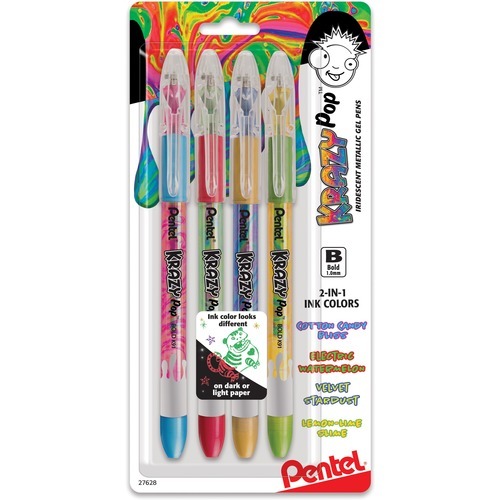 Pentel Krazy Pop Iridescent Metallic Ink Gel Pens