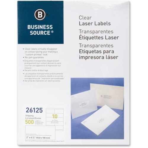 Business Source Clear Shipping Labels