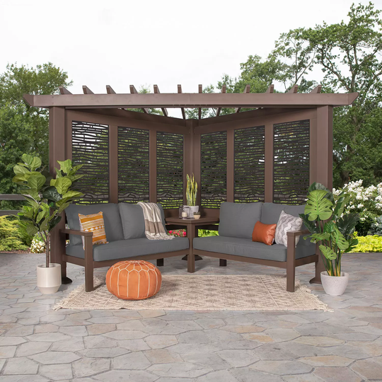Backyard Discovery Hillsdale Traditional Cabana with Conversation Seating (Cast Slate) Assembled