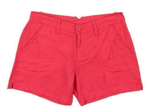 Calvin Klein Jeans Women's Linen Shorts Coral Flower Sz 2