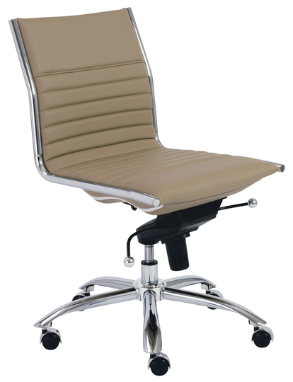 Euro Style Taupe Dirk Low Back Without Armrests Office Chair
