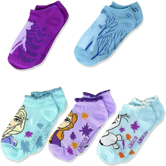Disney Frozen Anna Elsa Olaf 5-Pack Calcetines Bajos Niña Edad 3-8 (Zapato 8-3)