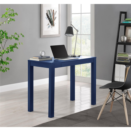 Parsons Contemporary Blue Computer Desk with Drawer