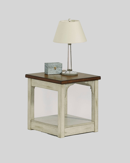 Wellington Place Oak and Antique White Square End Table