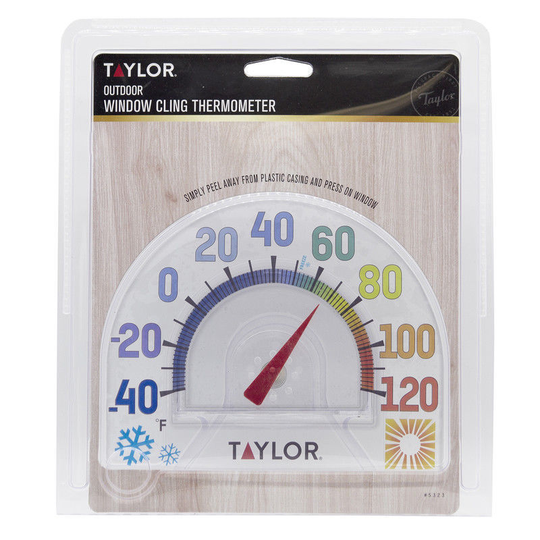 TAYLOR Seasons WINDOW CLING 7" Outdoor Thermometer No Tool Needed EASY #5323
