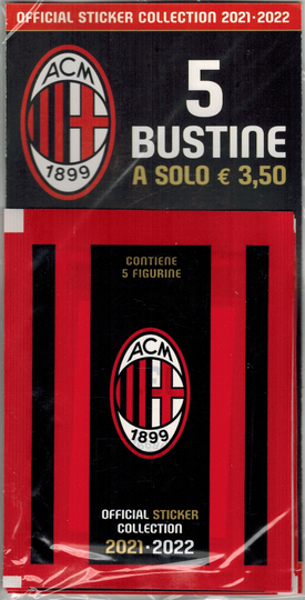 AC Milan 2021-2022 Blister 5 Sticker Packs Official Collection