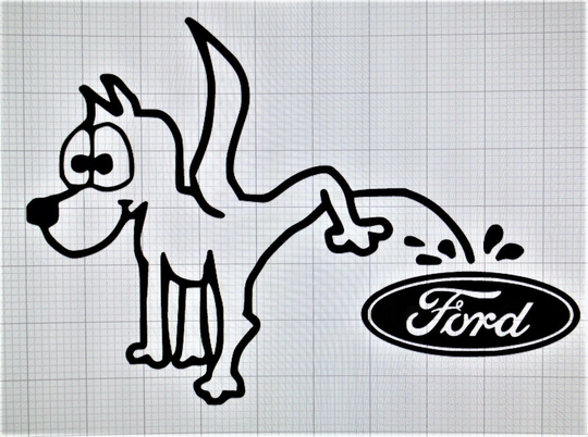 Dog Peeing On Ford Die-Cut Vinyl Indoor Outdoor Car Truck Window Decal Sticker