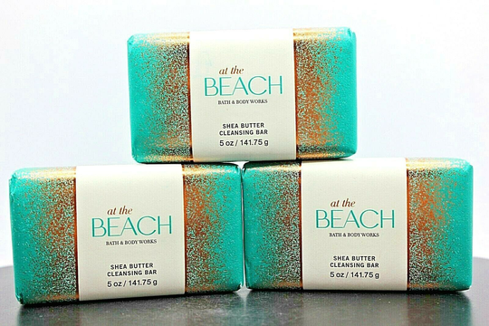 3 Pack! Bath & Body Works At The Beach Shea Butter Cleansing Bar, 5oz Each