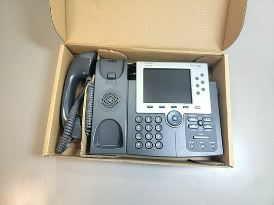 Cisco CP-7965G 7900 Series Unified IP Phone, Charcoal, Standard Headset, Box