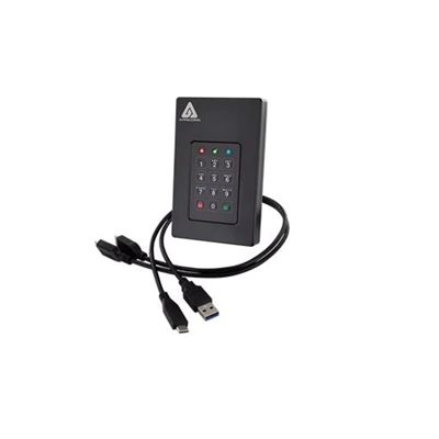 Apricorn Aegis Fortress L3 - Solid state drive - encrypted - 512 GB - external (portable) - USB 3.1 - buffer: 8 MB - 256-bit AES-XTS, FIPS 140