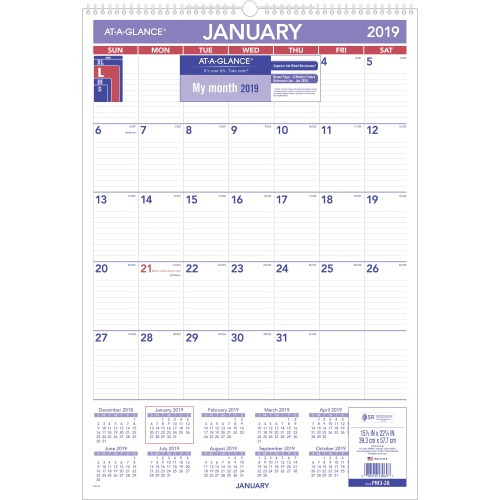 At-A-Glance Recycled Monthly Wall Calendar