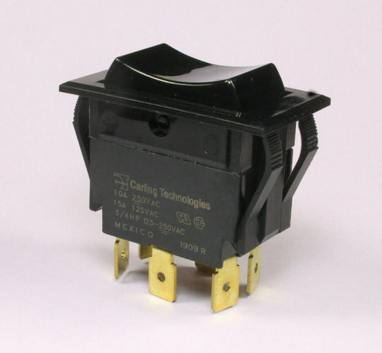 Carling Maintained Rocker Switch DPDT 10A 250Vac 15A 125Vac, ON/OFF/on