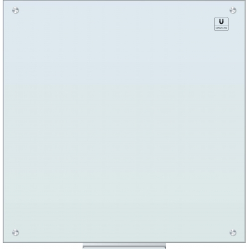 U Brands Magnetic Glass Dry Erase Board, 36 x 36 Inches, White Frosted Surface, Frameless