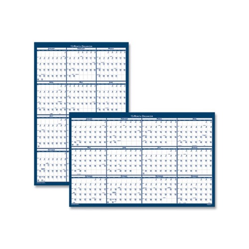 Recycled Poster Style Reversible/Erasable Yearly Wall Calendar