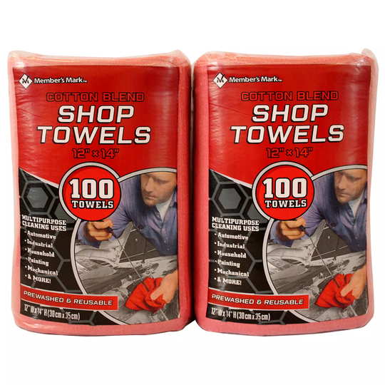 Member's Mark Shop Towels (200pk) Red, 12" x 14"