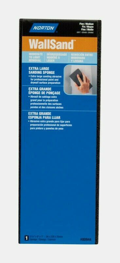 Norton WallSand Extra Large SANDING SPONGE 1pk 80/120 Grit Fine Medium 00944 NEW