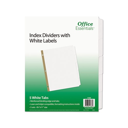 Index Dividers with White Labels