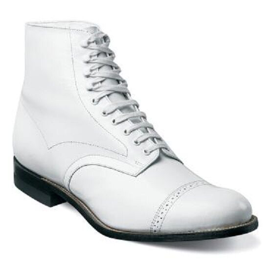 Madison Stacy Adams Ankle Boot Biscuit Casual Shoes 00015-100 White