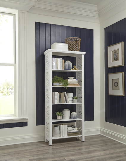 Trellis White Bookcase
